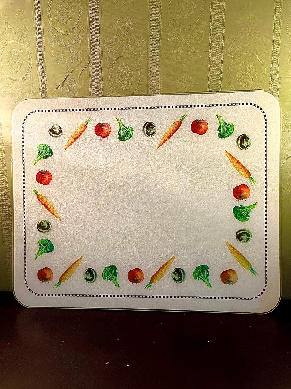 Vintage Vegetable Print Square Serving Tray 40 cm