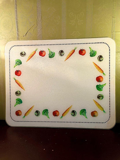 Vintage Vegetable Print Square Serving Tray 40 cm
