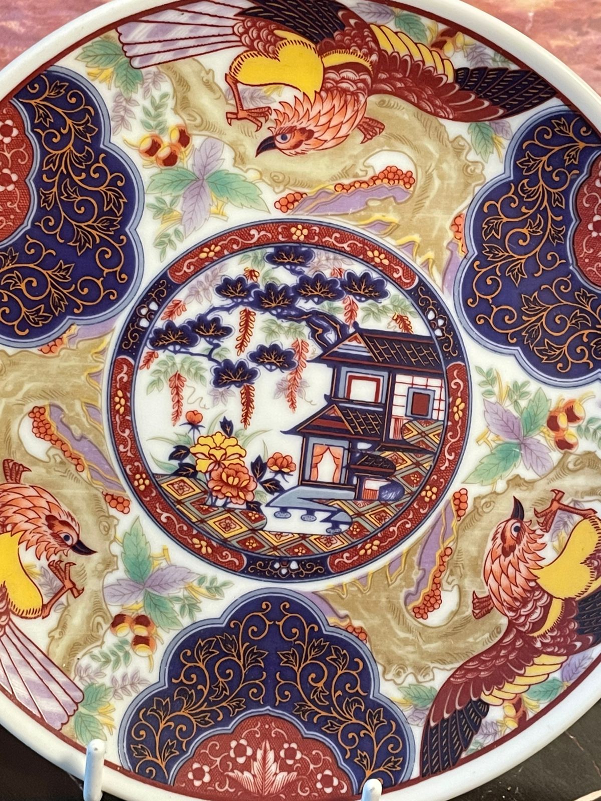 Japanese Kutani Imari Style Decorative Plate – Hand-painted Oriental Art