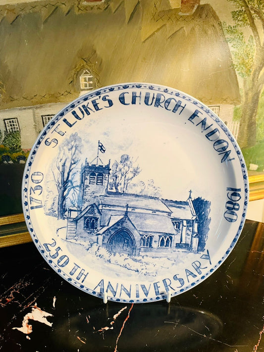 St. Luke’s Church Endon 250th Anniversary Decorative Plate – England (1730–1980)