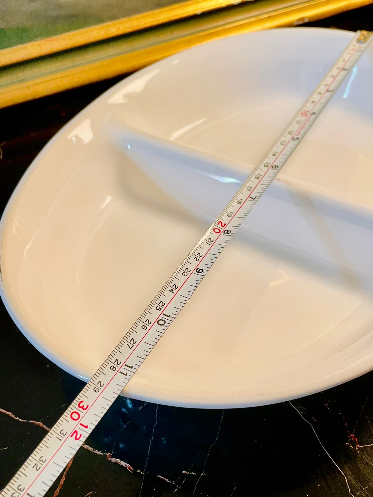 Vintage White Ceramic Divided Serving Dish – Dual Section Oval Bowl Made in England