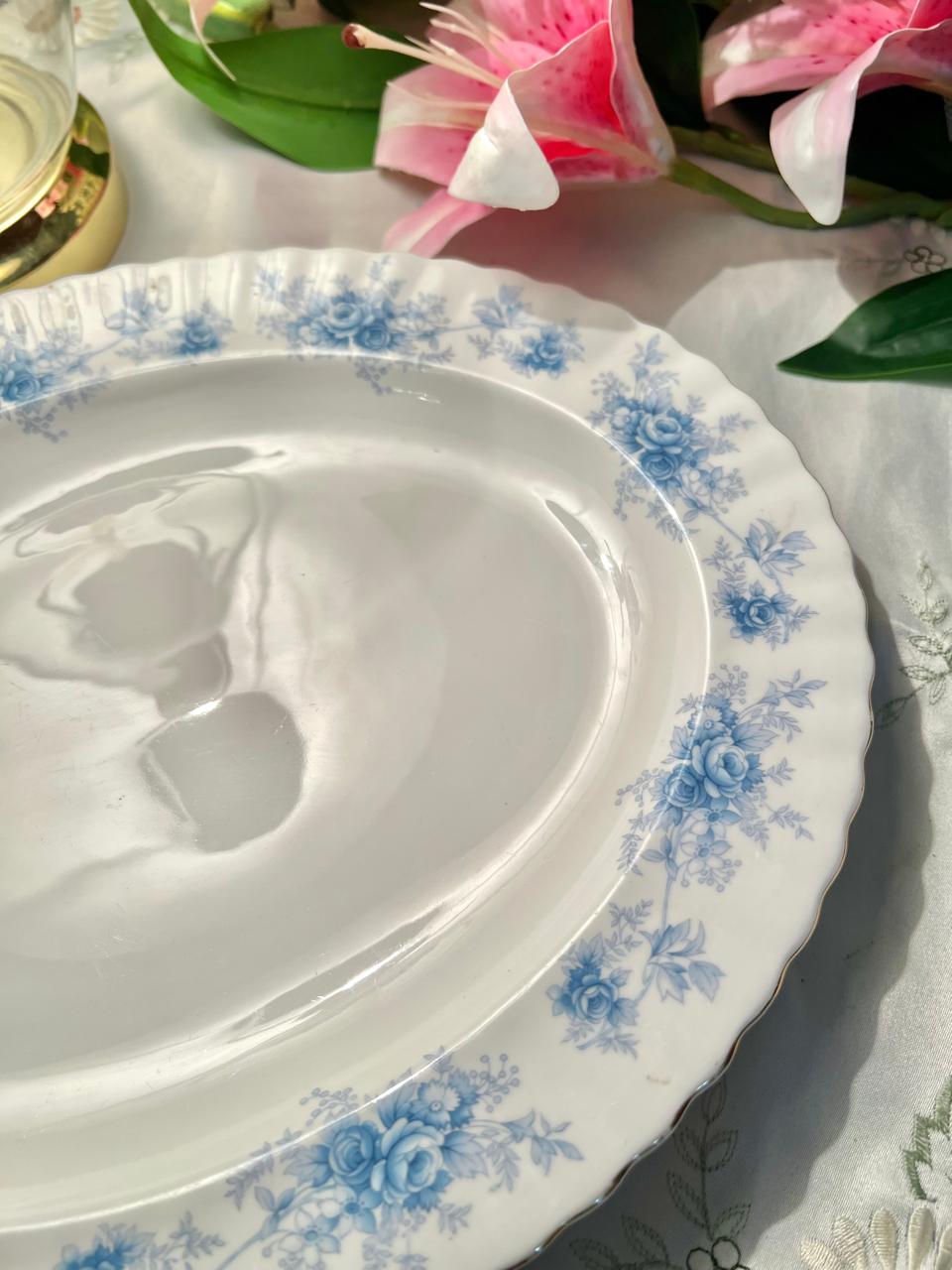 Royal Albert Windsor Rose Bone China Oval Serving Platter England