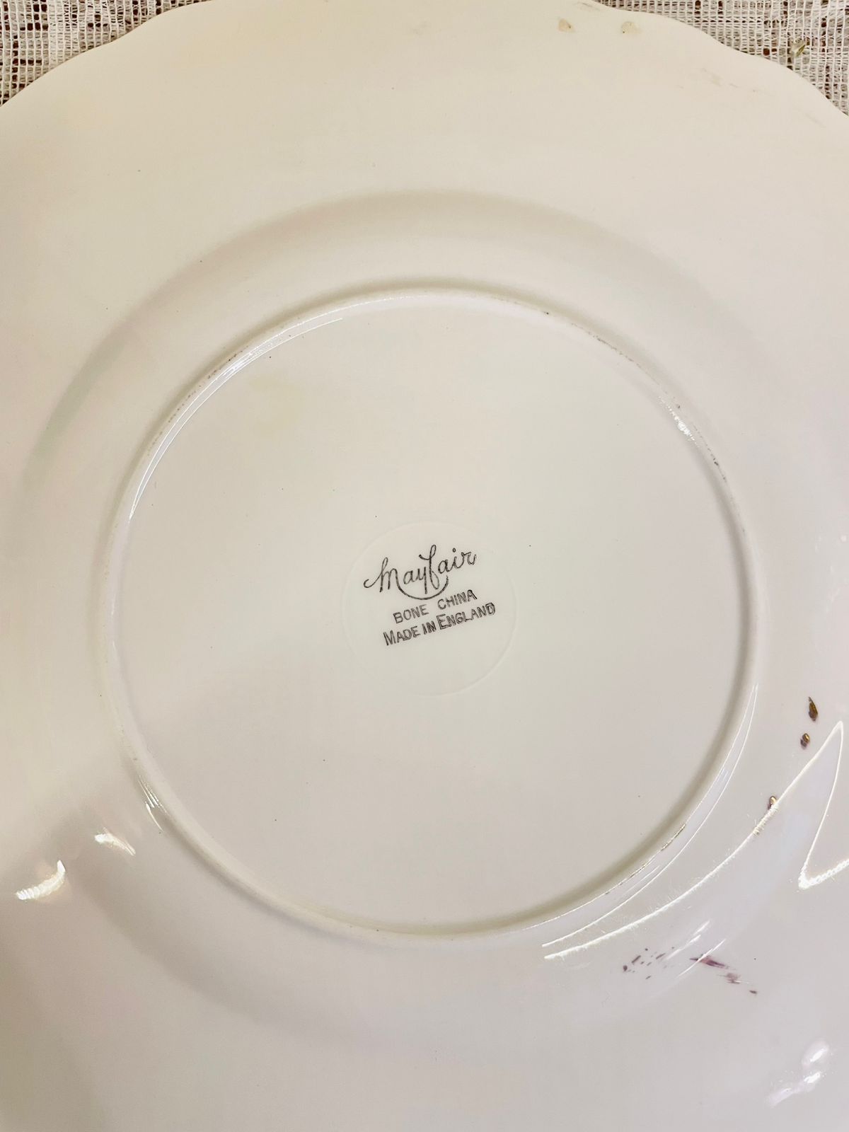 Vintage Mayfair Bone China Cake Platter | Elegant Floral Design | Gold Trim