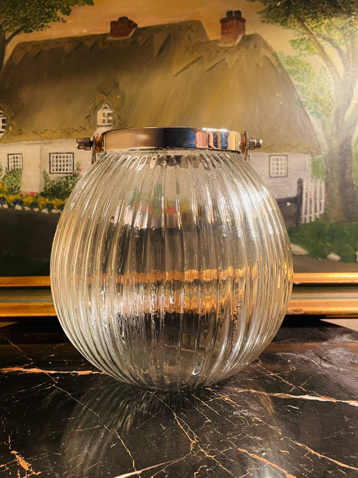 Glass Lantern with Candle – Wall Hanging for Indoor & Outdoor Home Décor