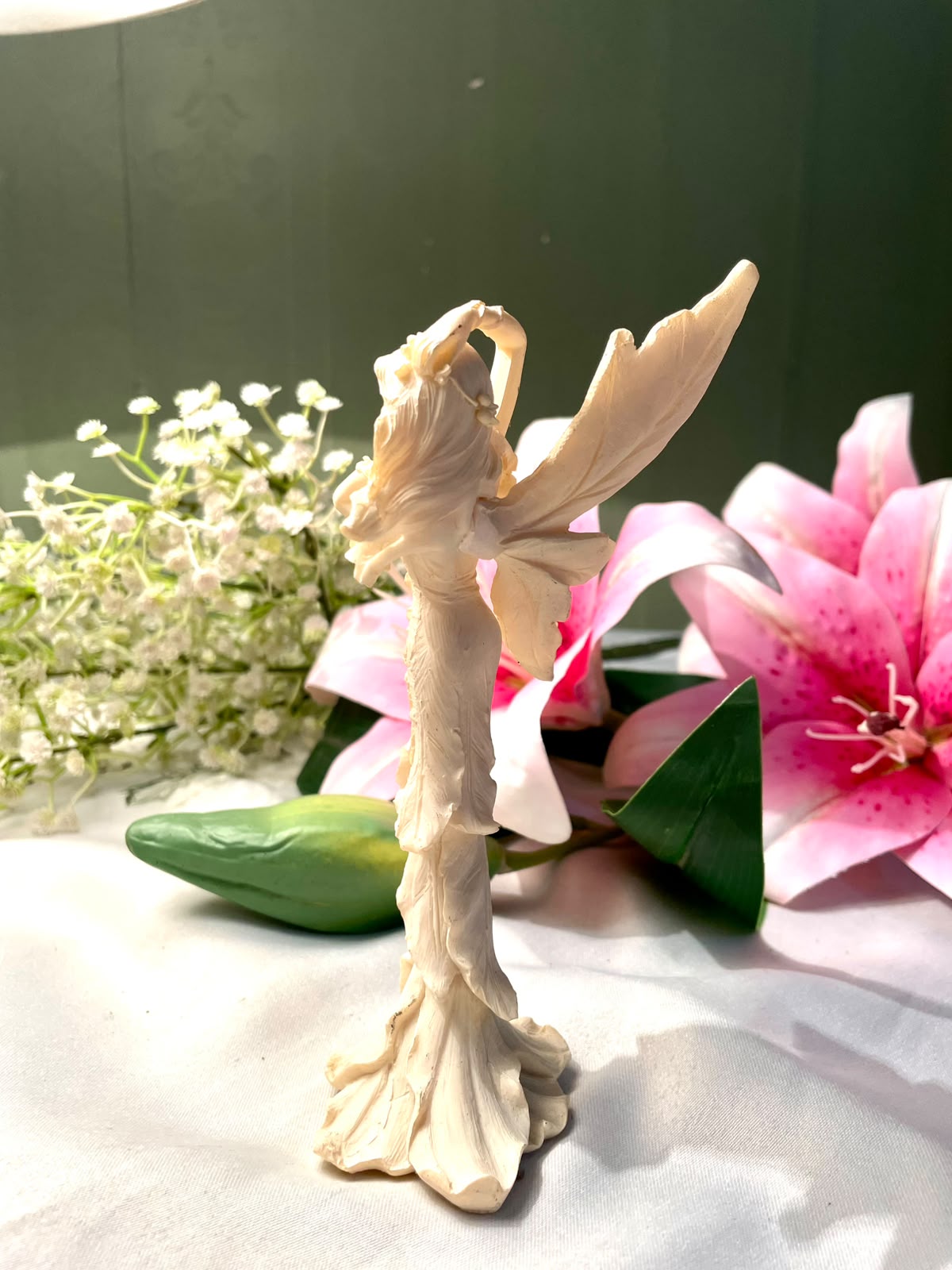 Ivory Fairy Figurine with Wings – 6 in