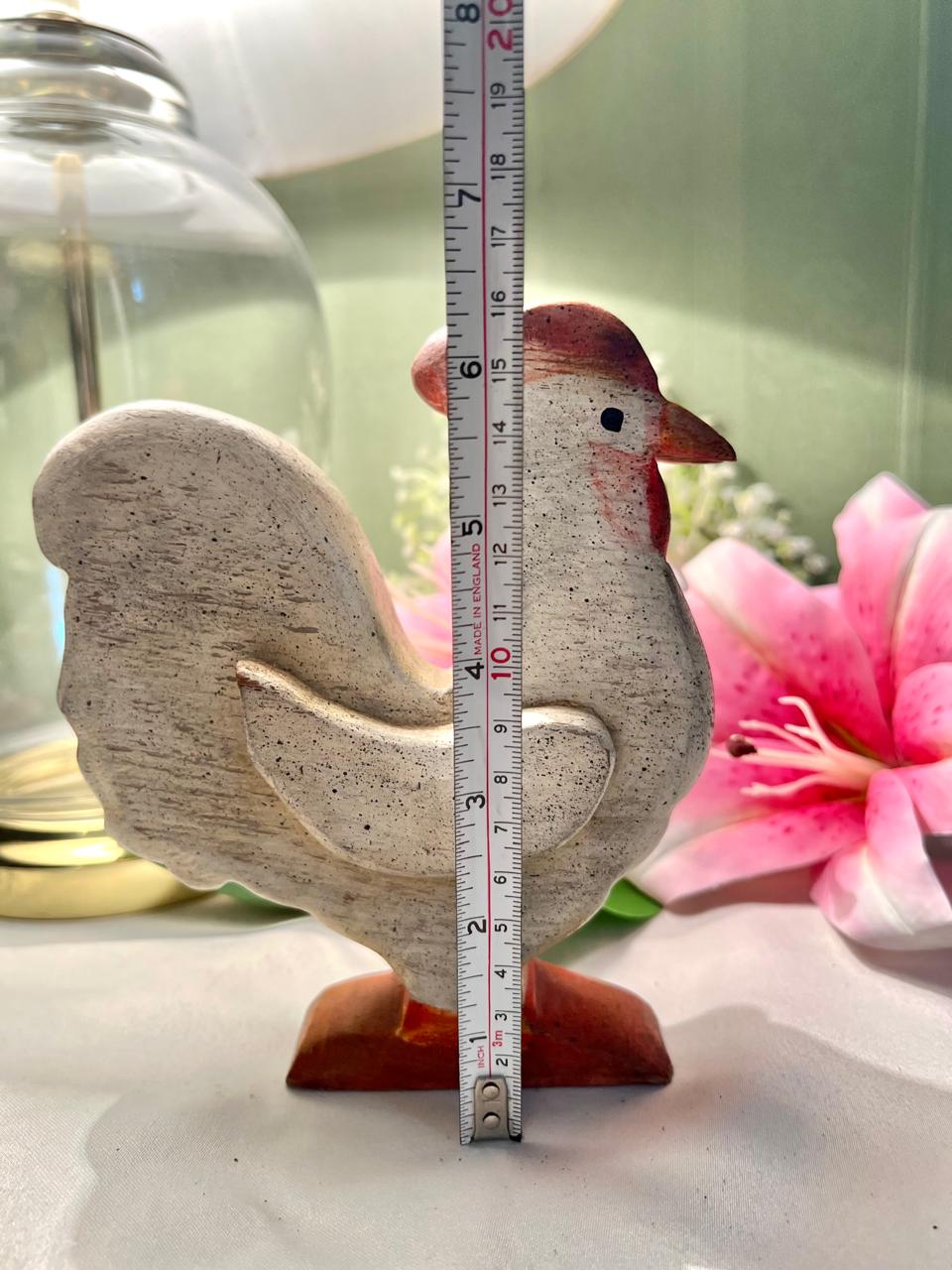 Vintage Rustic Rooster Figurine – Farmhouse Bird Ornament 16 cm