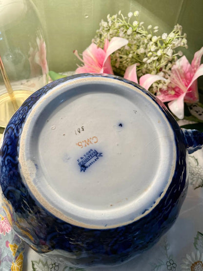 Rare Find Large Countess Blue Floral Jardiniere