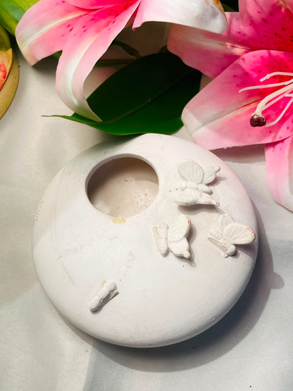 White Butterfly Decorative Vase Approx. 11 cm