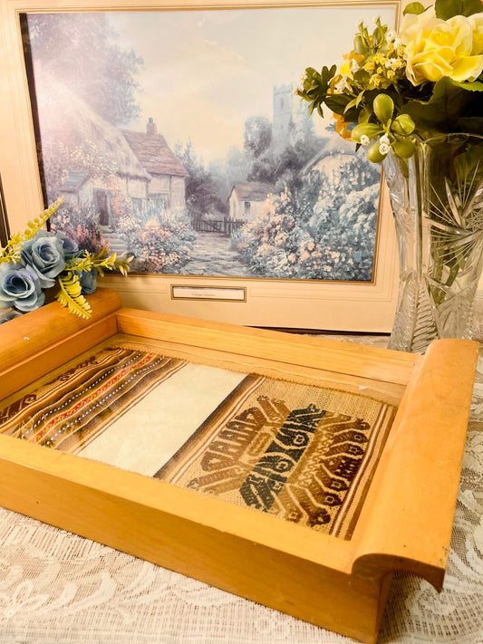 Umbra Framed Textile Art Vintage serving and Decor Tray
