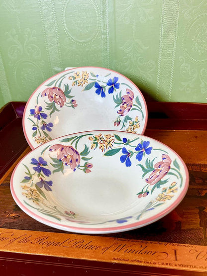 Chelsea Staffordshire Floral Bowls – 2 Pieces, 18 cm