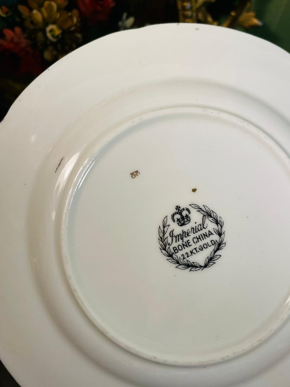Imperial Bone China 22K Gold Decorative Plate 6 Inch