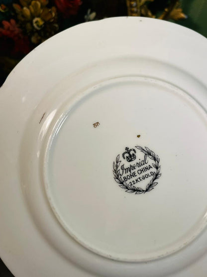 Imperial Bone China 22K Gold Decorative Plate 6 Inch
