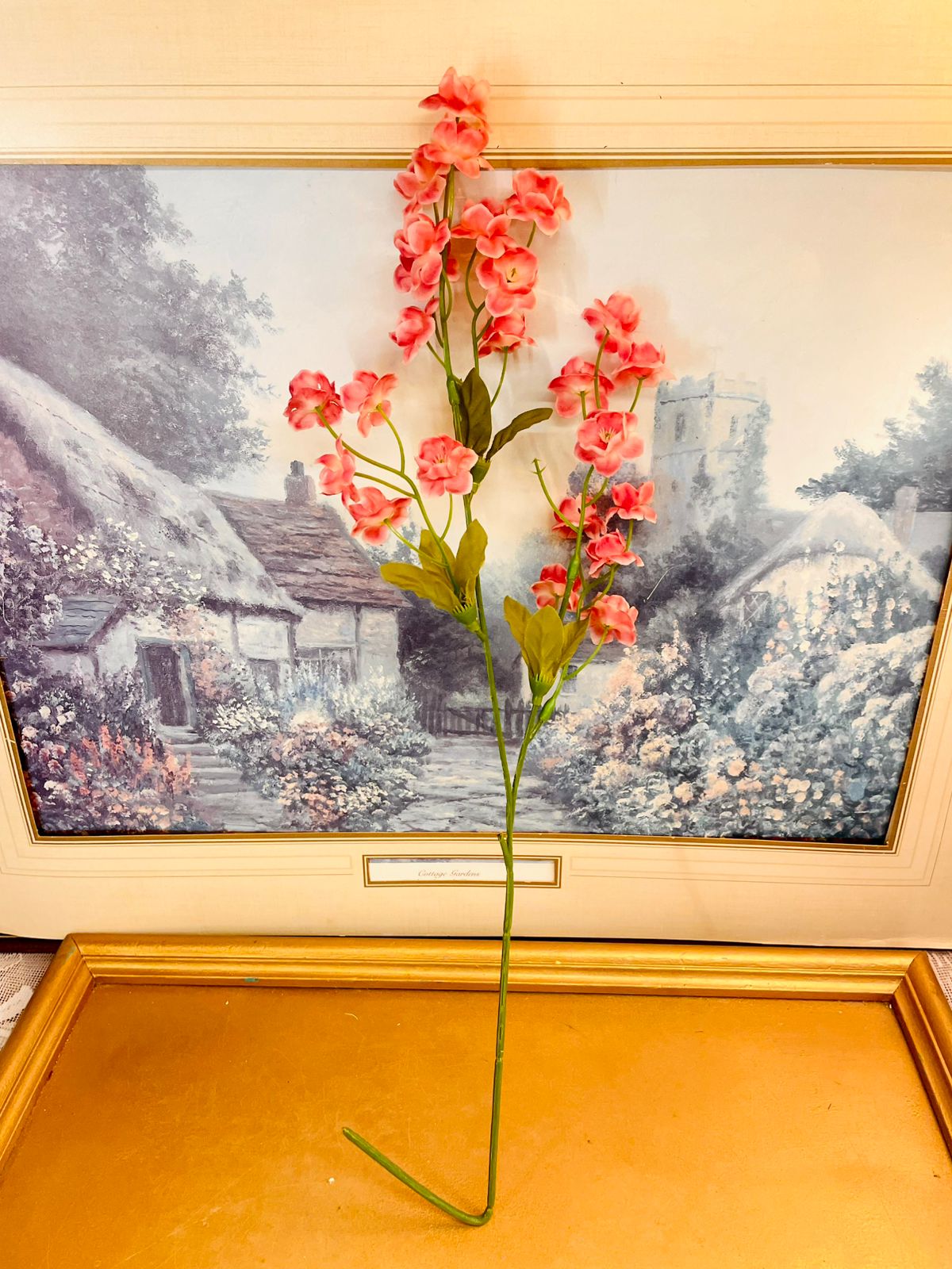 Pink Artificial Blossom Floral Spray 15"