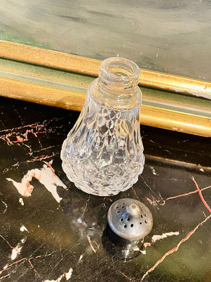 Vintage Crystal Cut Glass Salt & Pepper Shaker set – England