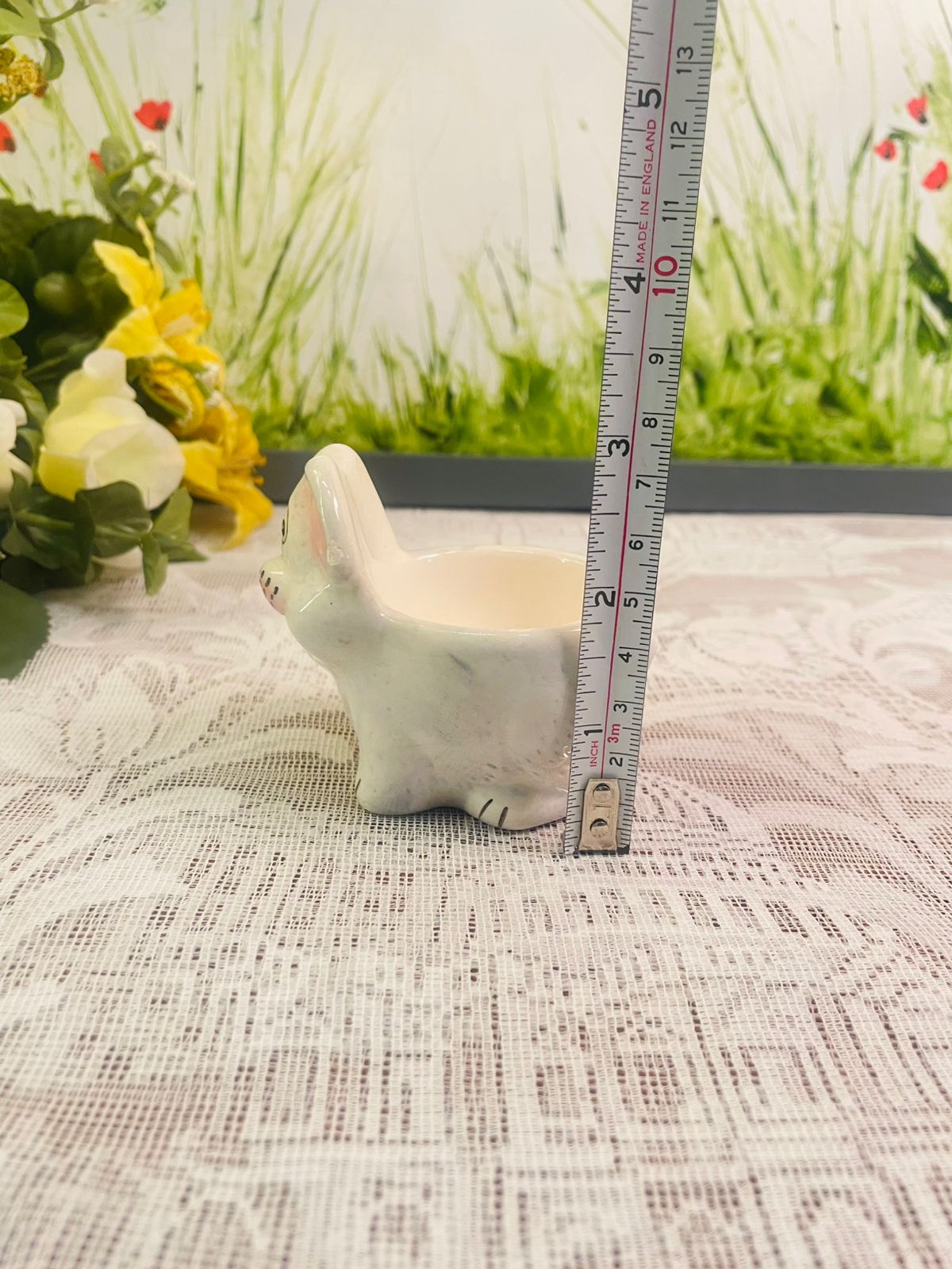 Vintage Ceramic Dog Egg Cup Holder