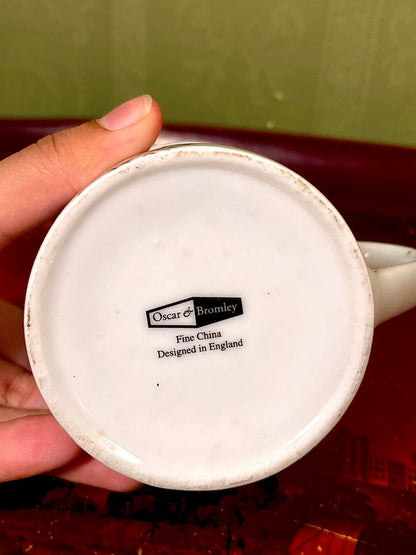 Oscar & Bromley Fine China Floral Mug 4" – Designed in England
