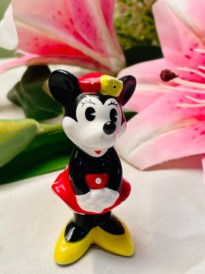 Vintage Minnie Mouse Style Ceramic Figurine 8 cm