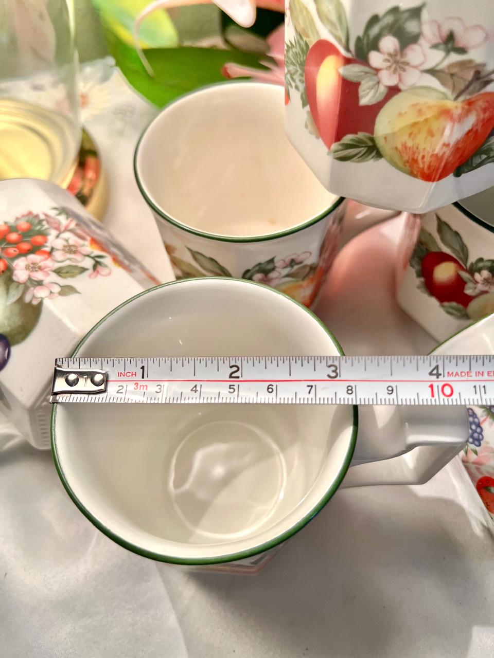 Set of 6 Johnson Brothers Octagonal Fresh Fruit Mugs England