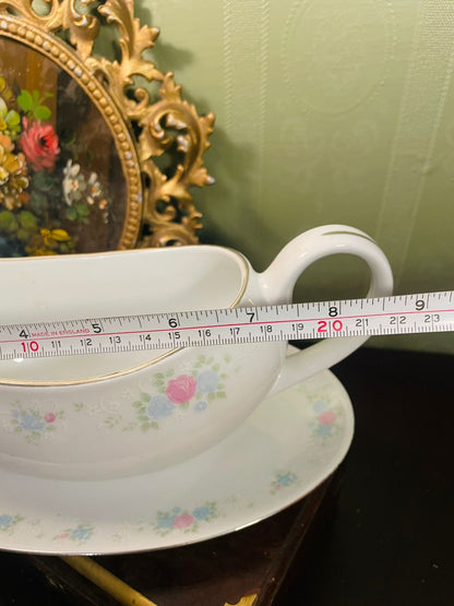 China Garden Prestige Floral Gravy Boat & Underplate Set
