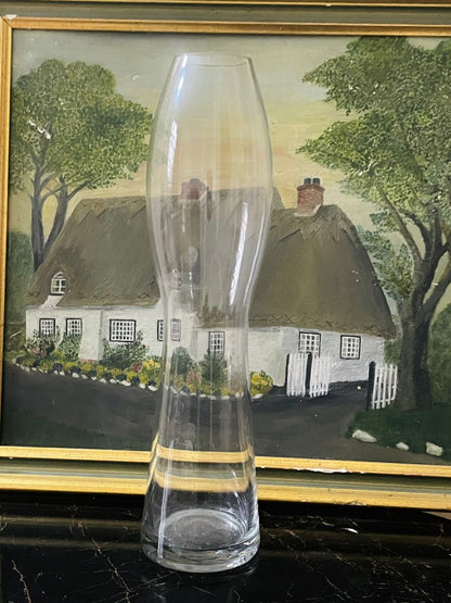Tall Curved Glass Vase – 12” Elegant Clear Flower Vase | Made in England