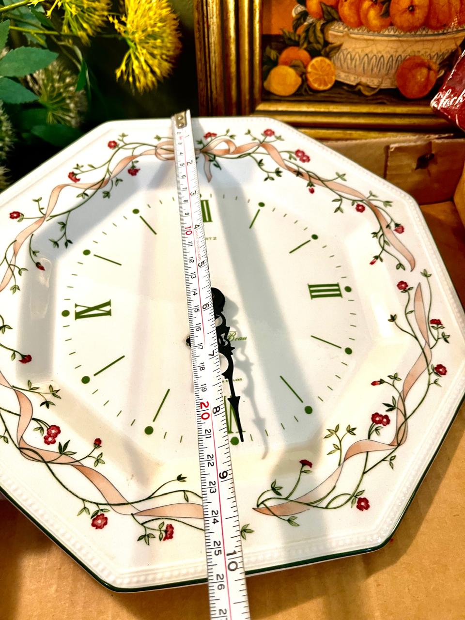 Floral Johnson bro Octagonal Wall Clock Plate 26 cm Quartz