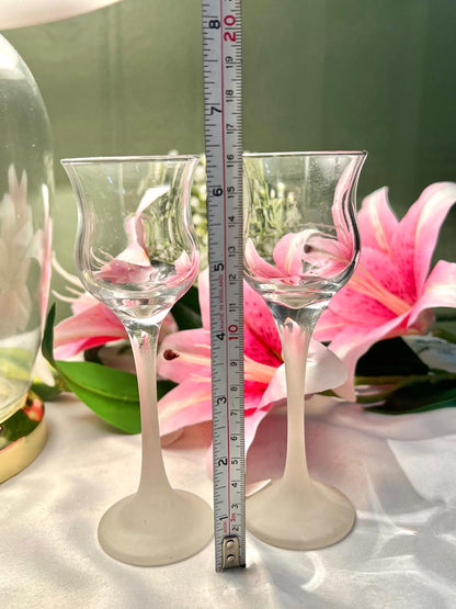 Crystal Cordial Stemware Candle Stand Set of 2 16 cm