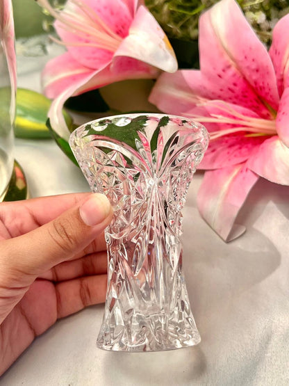 Vintage Clear Crystal Vase – Approx. 4 Inch
