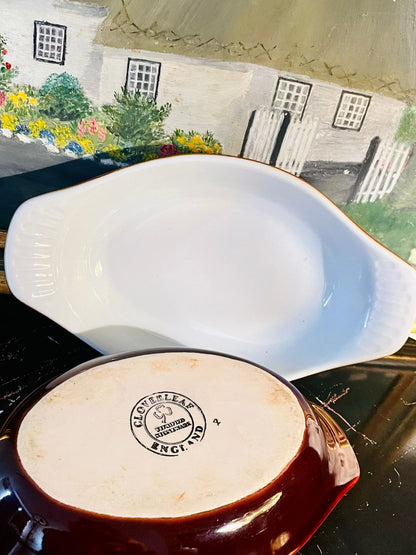 Cloverleaf England Oval Baking Dish (24 cm)– Vintage Ceramic Cookware