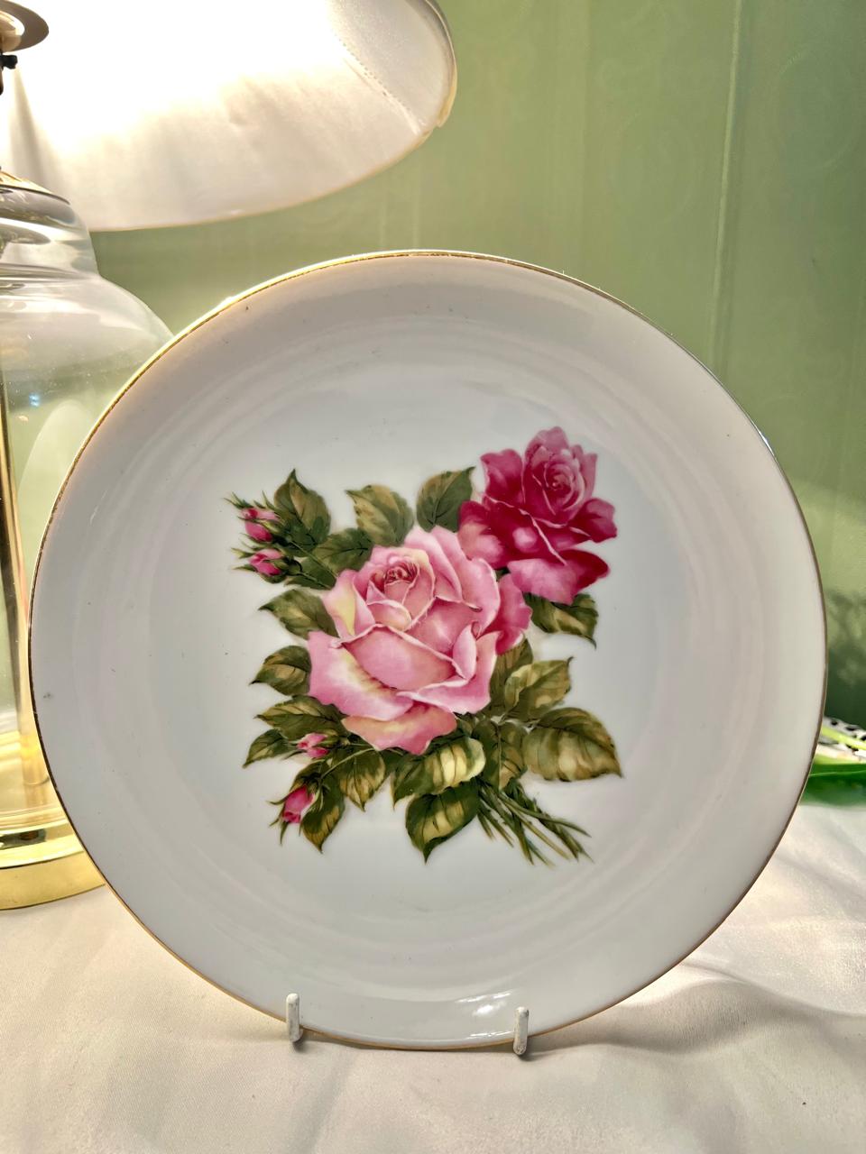 Saji Fine China Pink Rose Decorative Plate 23cm