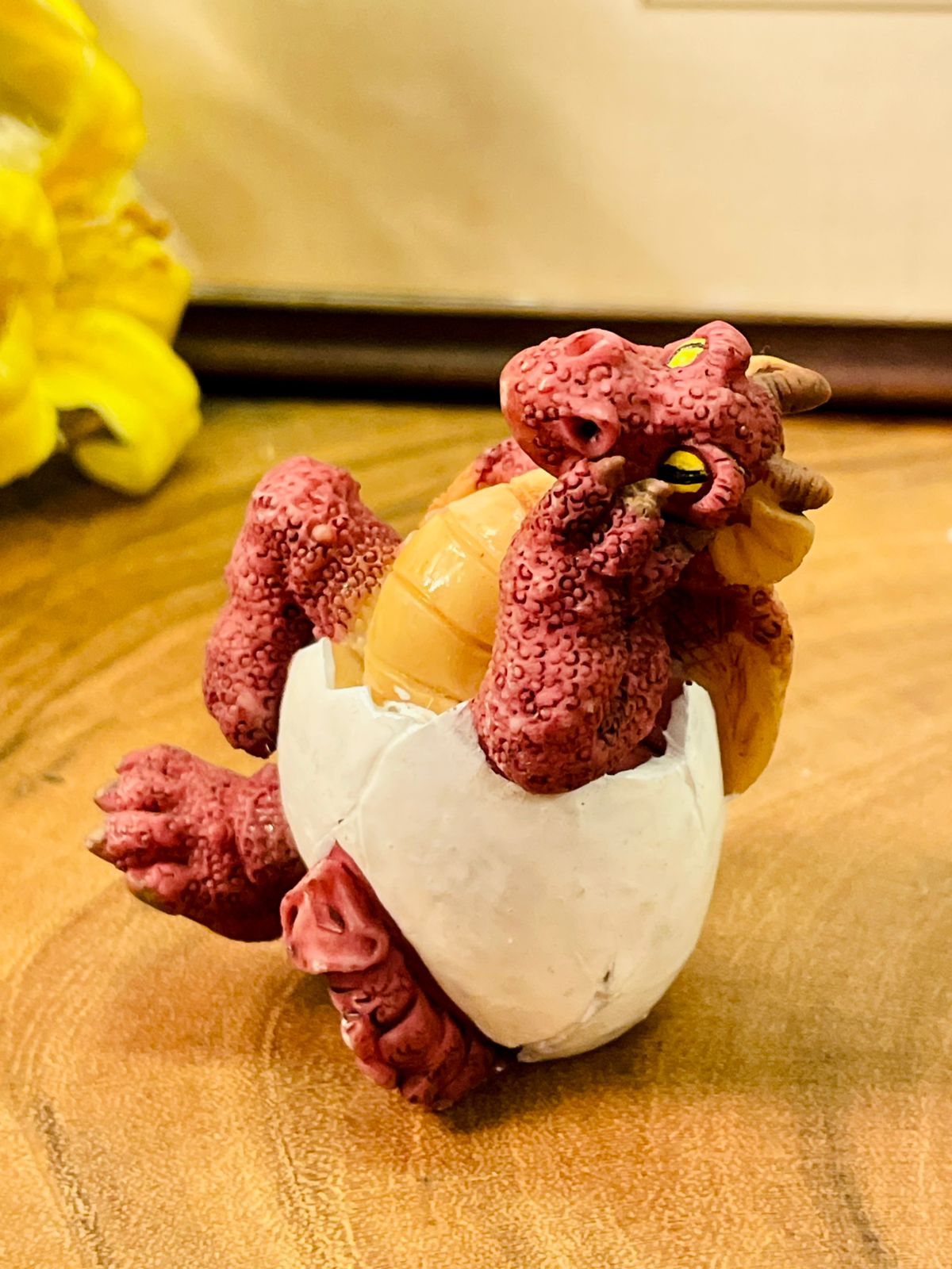 Vintage Baby Dragon Figurine in Egg Shell Collectible