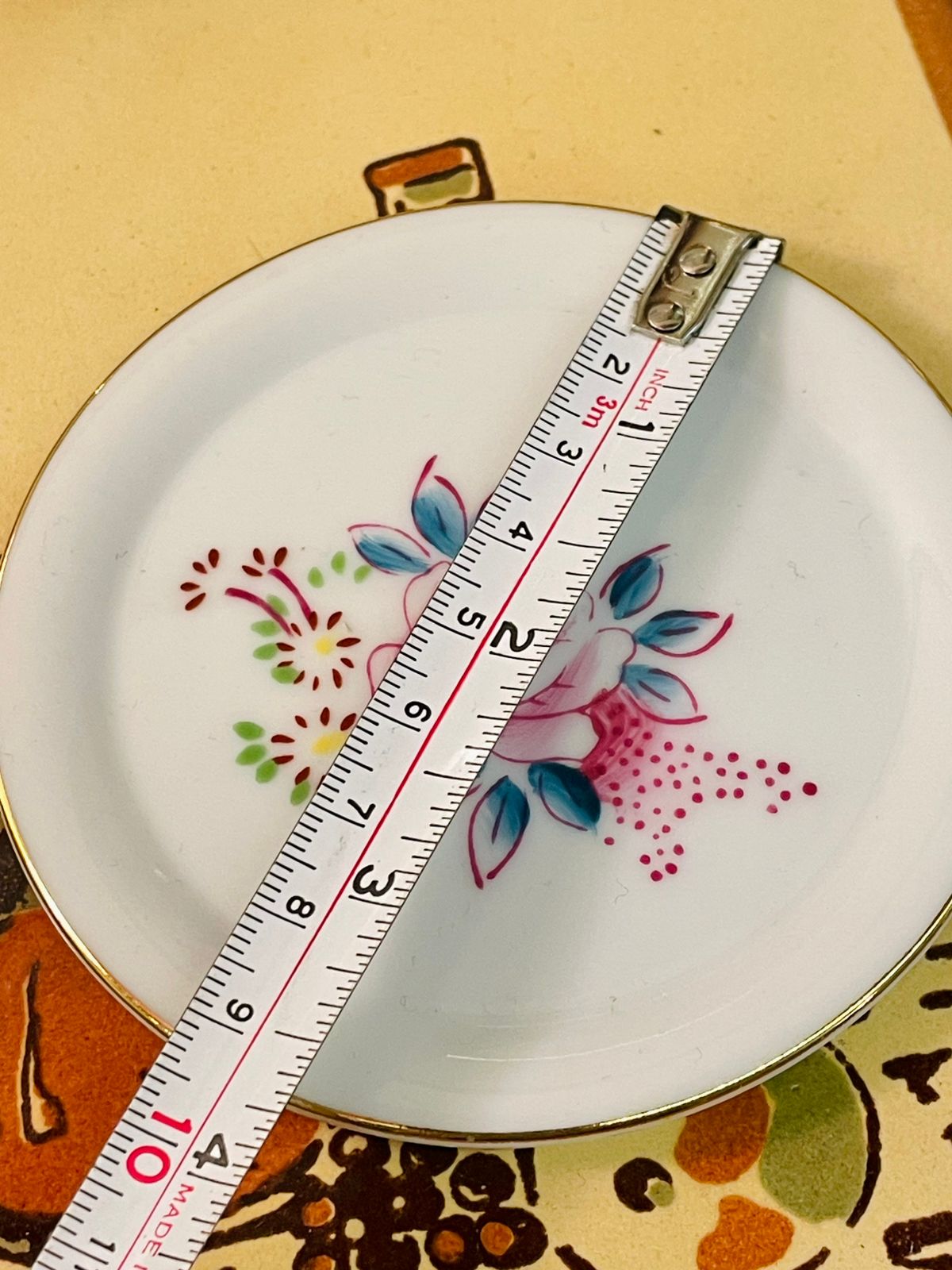 Vintage Floral Bone China Trinket Dish – Mini Jewellery Plate