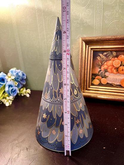 Metal Christmas Tree Tea Light Holder – Cone Candle Lantern