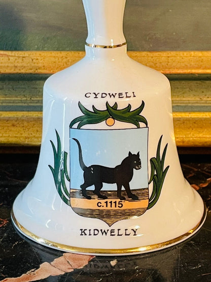 Vintage “Kidwelly – Cydweli” Fine Bone China Bell – Welsh Heritage Design – 5 Inches Tall
