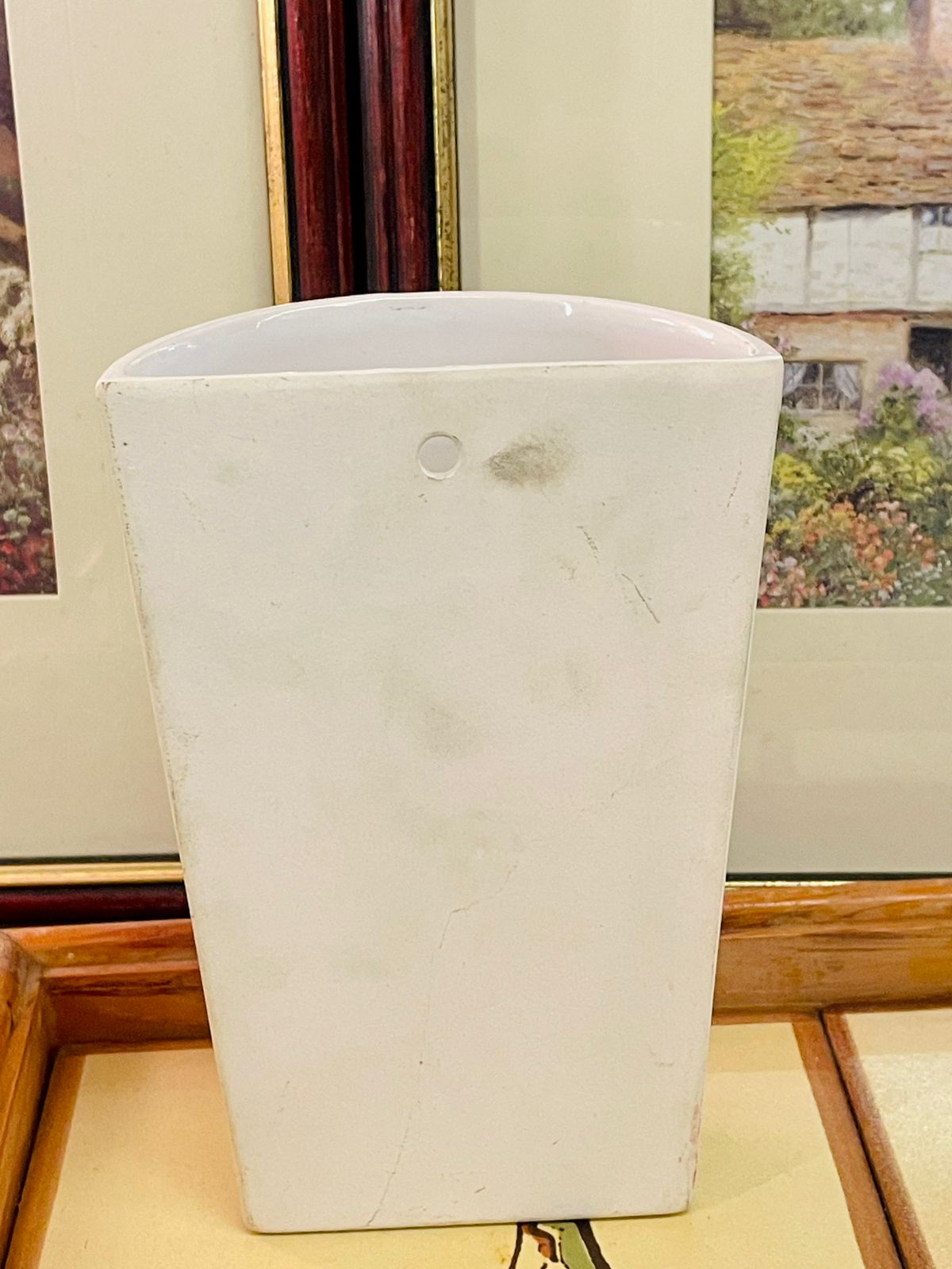 Tall Ceramic Floral Vase – Pink Blossom Design - Wall Decor Vase