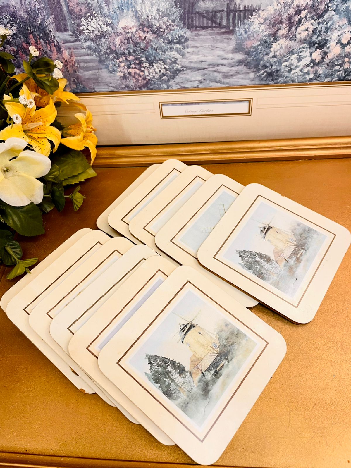 5.5 inches Vintage Windmill Coasters & Placemats Set of 11