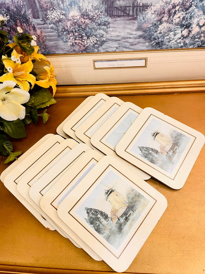 5.5 inches Vintage Windmill Coasters & Placemats Set of 11