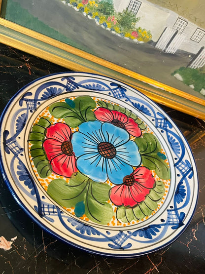 Amorós Talavera-Style Hand-Painted Ceramic Plater – Made in Spain – Large 31 cm