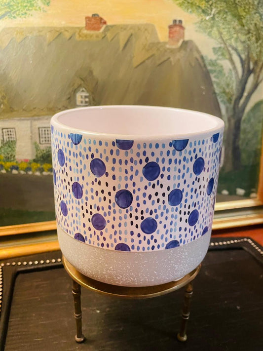 Blue White Planter, Ceramic, Planters, Flower Pots