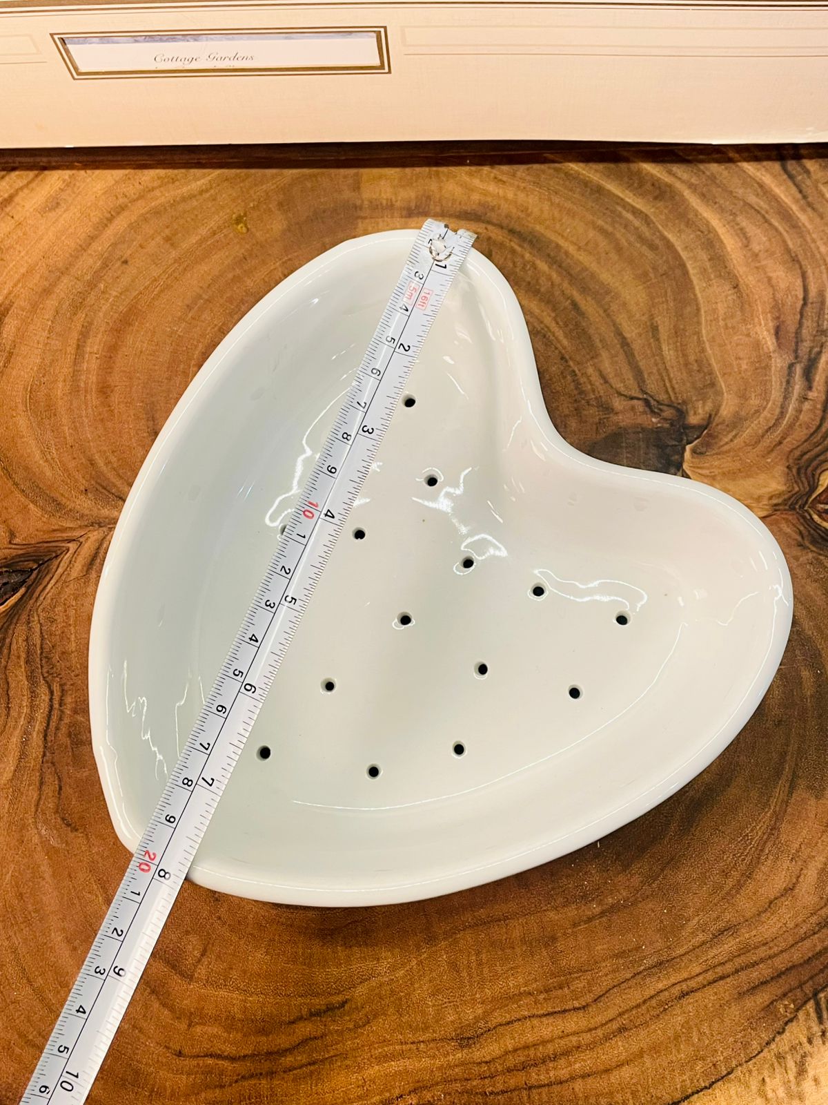 Set of 3 Heart Shaped Ceramic Berry Bowls | White Colanders