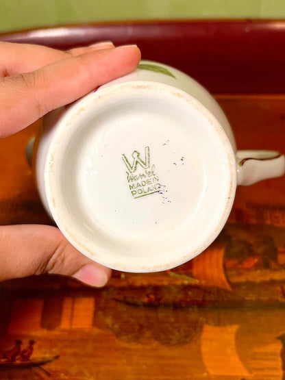 Vintage Rose Floral Porcelain Milk Jug | 5 Inch Creamer Pitcher