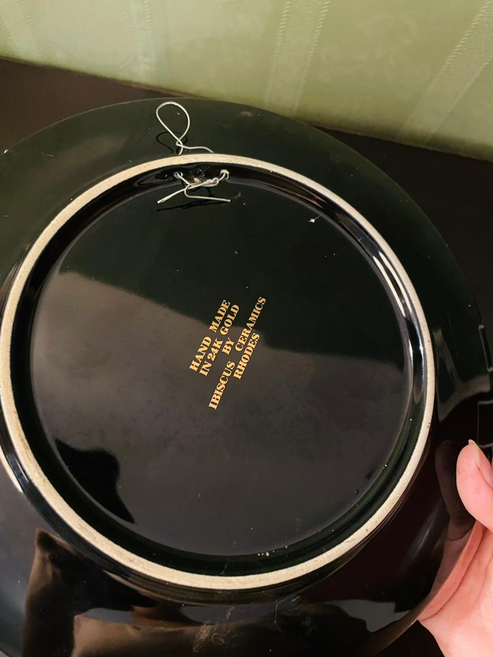 Vintage Rhodes Colossus 24K Gold Greek Plate 9.5"