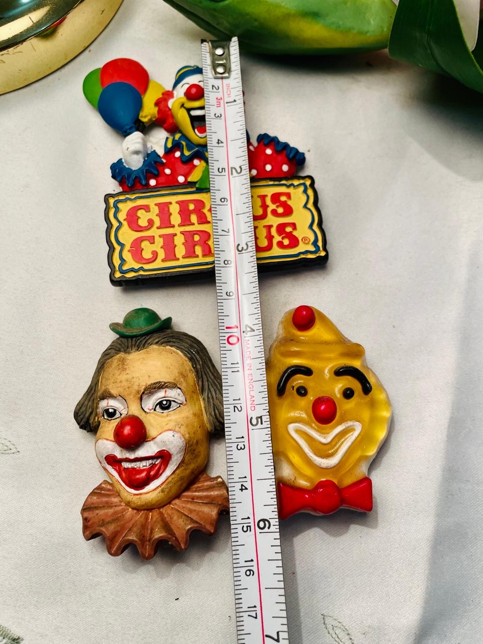 Circus Clown Magnets Pieces Set of 3