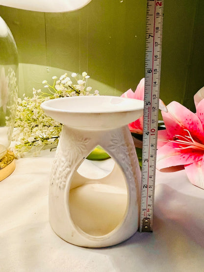 Yankee Candle White Floral Ceramic Wax Melt Burner – 5 Inch