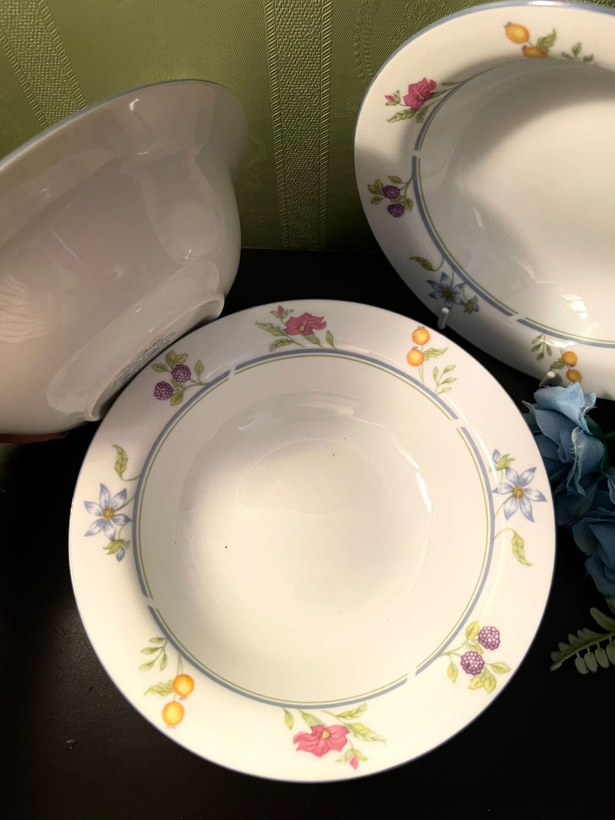 Villa Alba Floral Fine China Bowls Set of 6 – 7 Inch