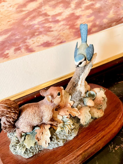 Border Fine Arts Figurine – Baby Squirrel & Blue Tit (1991, Handmade in Scotland)