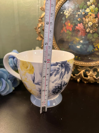 Sainsbury’s Yellow & Blue Floral Footed Mug