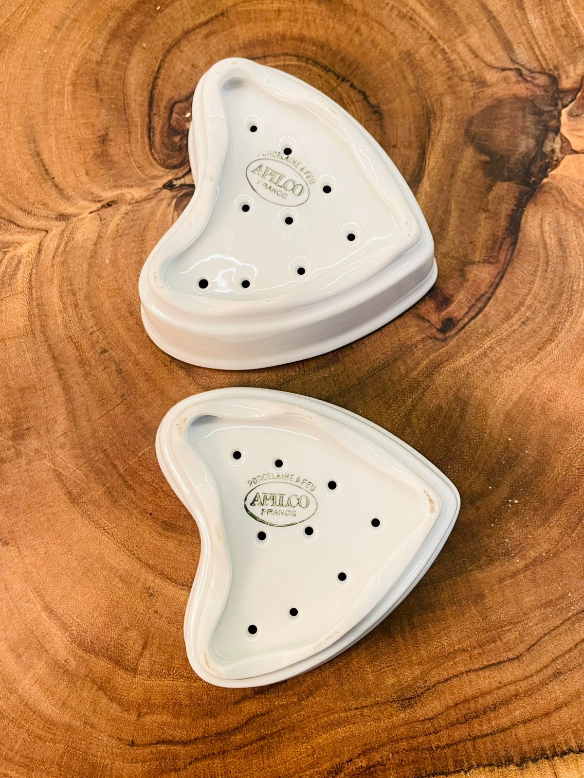 Set of 3 Heart Shaped Ceramic Berry Bowls | White Colanders