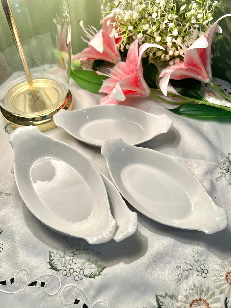 APILCO France White Oven-Safe Porcelain Dishes 20 cm (each)