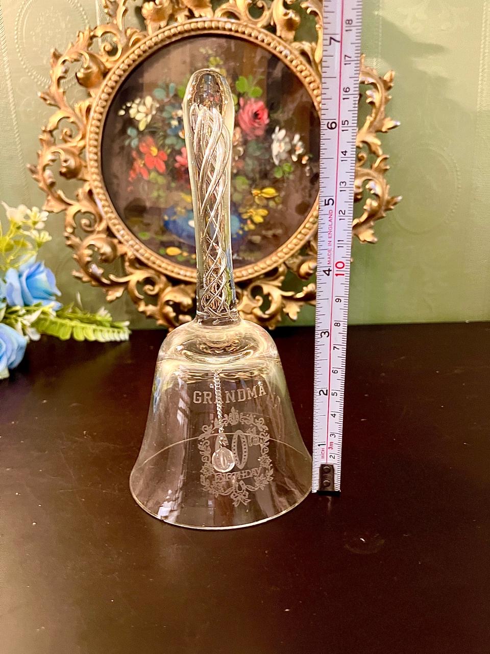 Grandma 80th Birthday Crystal Glass Bell