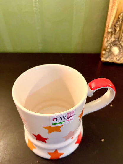 Orange Star Ceramic Mug – White Coffee Cup